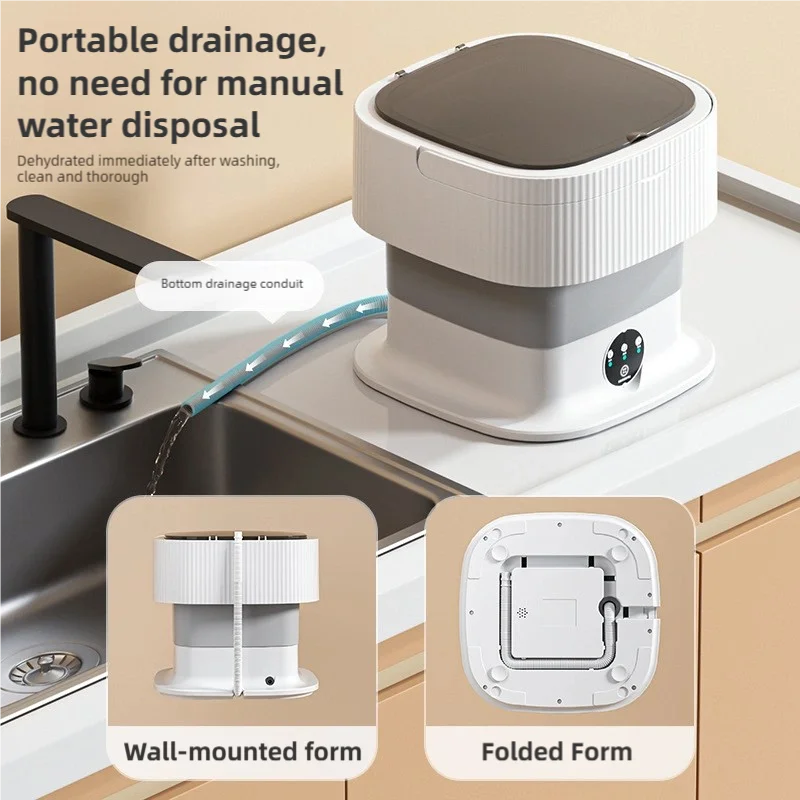 10L Portable Folding Washing Machine | Timed Spin Dry
