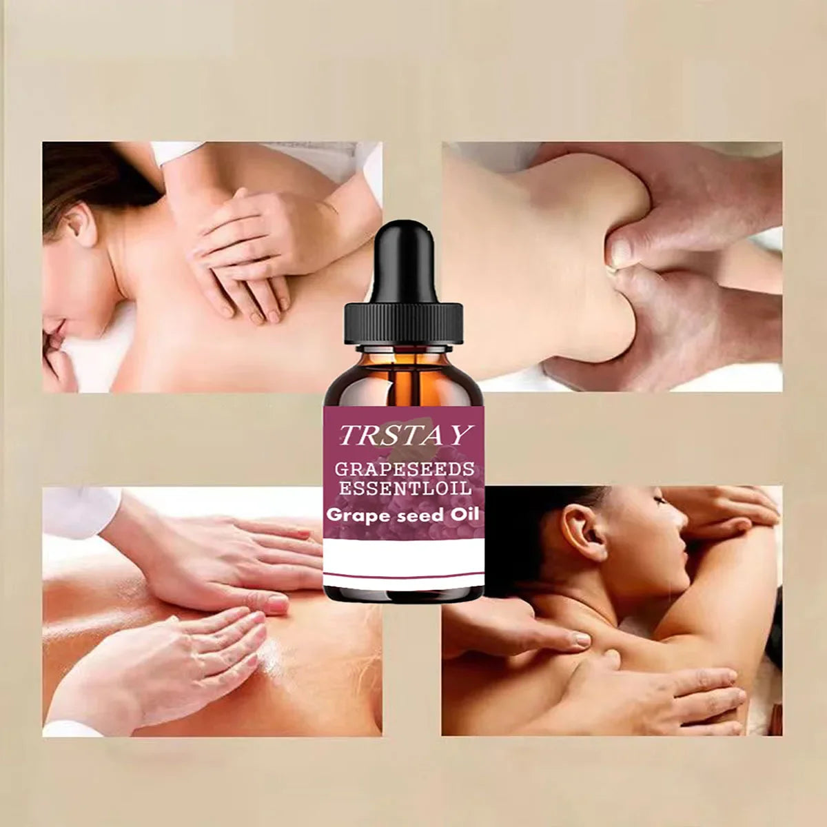 TRSTAY Grape Seed Essential Oil Face & Body Massage Serum