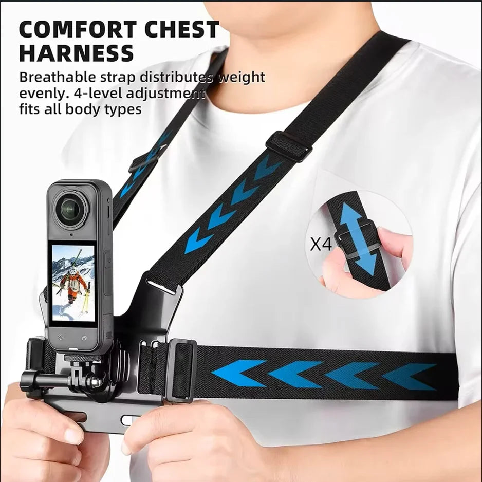 Insta360 X5/X4/X3 Accessories Kit – Chest, Head & Wrist Mount