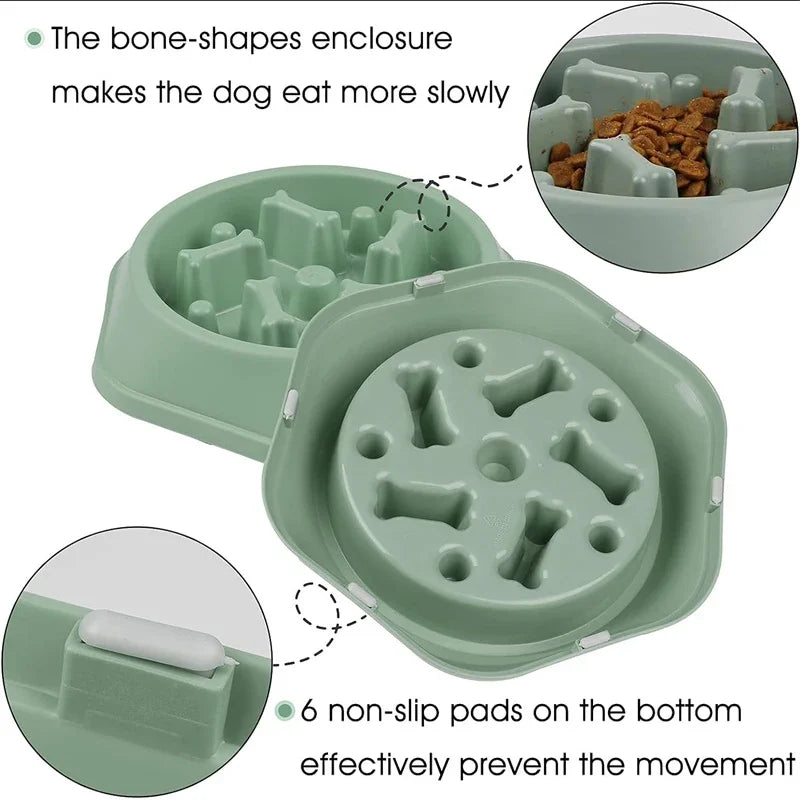 Slow Feeder Dog Bowl – Anti-Slip Maze Puzzle for Small & Medium Dogs