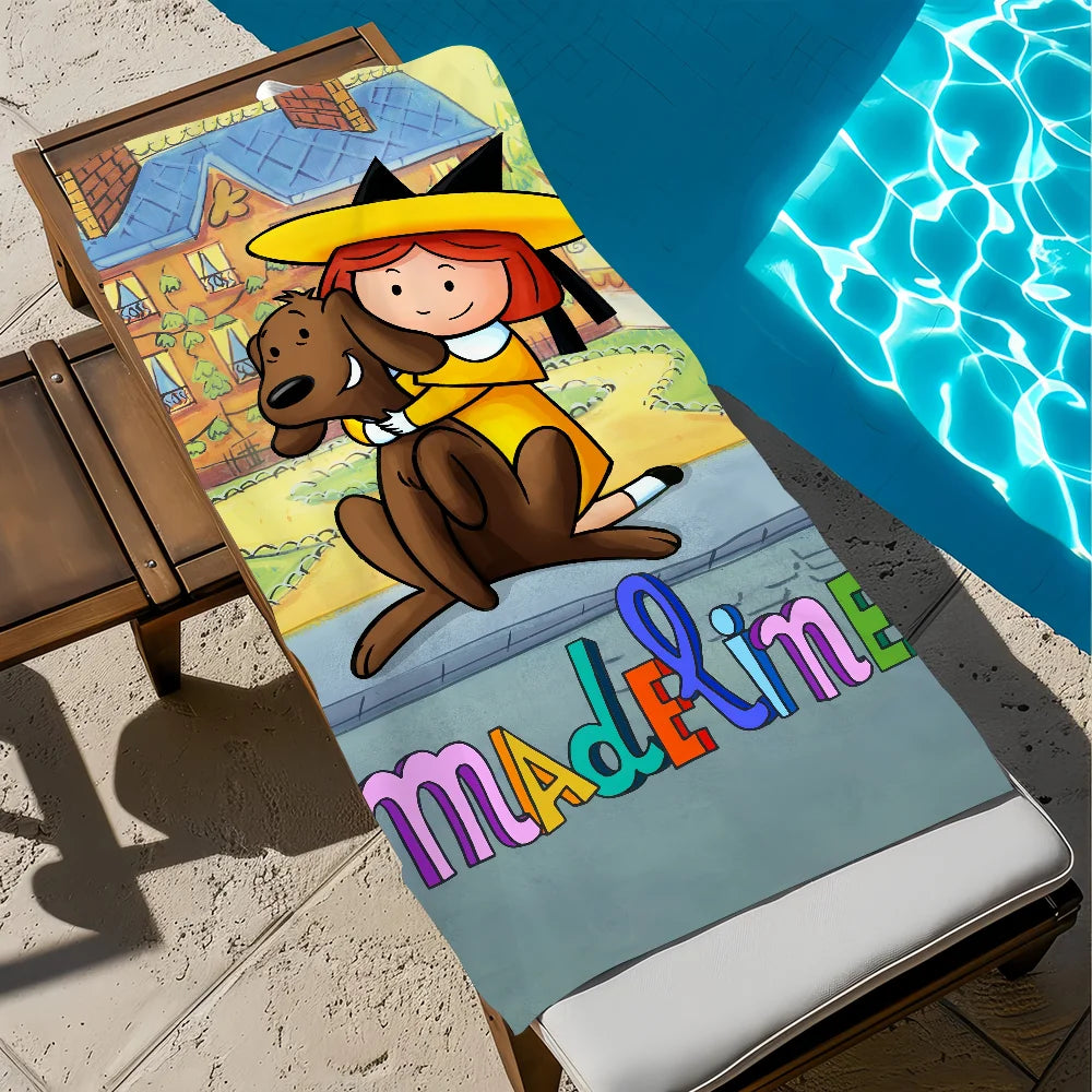 Madeline Cartoon Quick-Dry Beach Towel | Pool, Gym & Travel Quick-Dry Beach Towel Peaceful Pleasures Health and Wellness z1 STJ90x180CM