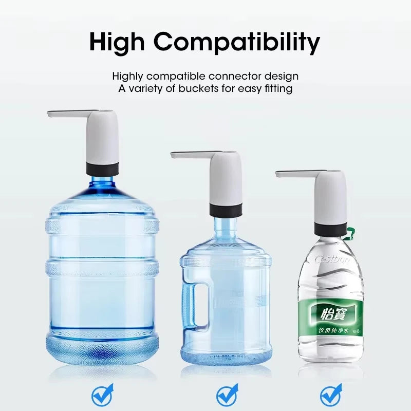 Automatic Mini Portable Water Dispenser USB Drinking Water Bottle Pump One Click Household Water Pump Peaceful Pleasures Health and Wellness
