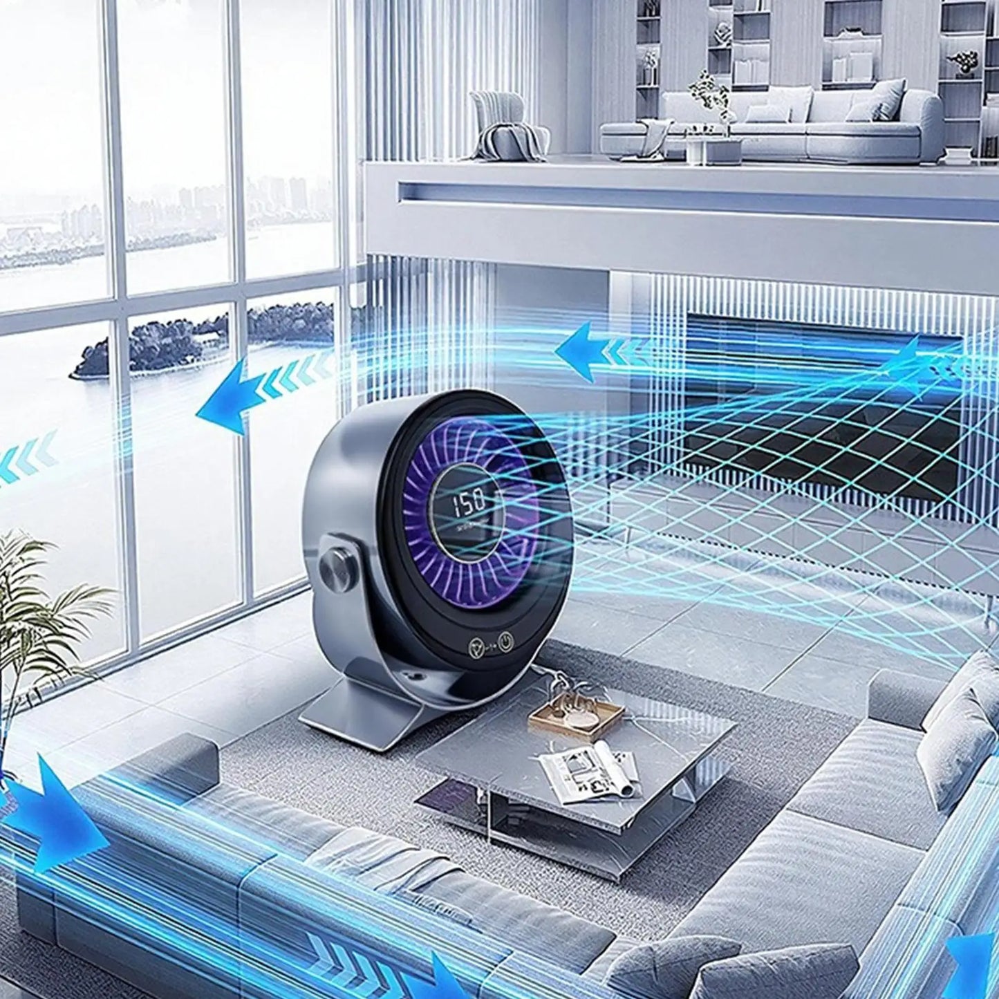 Rechargeable Desk Fan | 150-Speed Digital Display, Low Noise