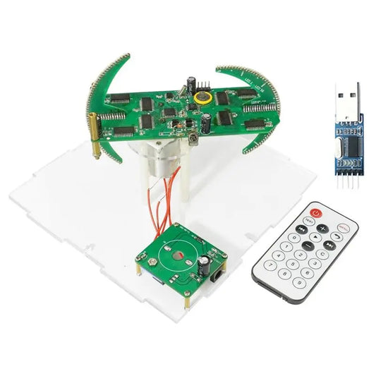 A36T-Dual Axis Spherical Rotating LED Kit Color Clock Display Remote Control Microcontroller DIY Electronic With Downloader Dura Peaceful Pleasures Health and Wellness GreenTransparent A