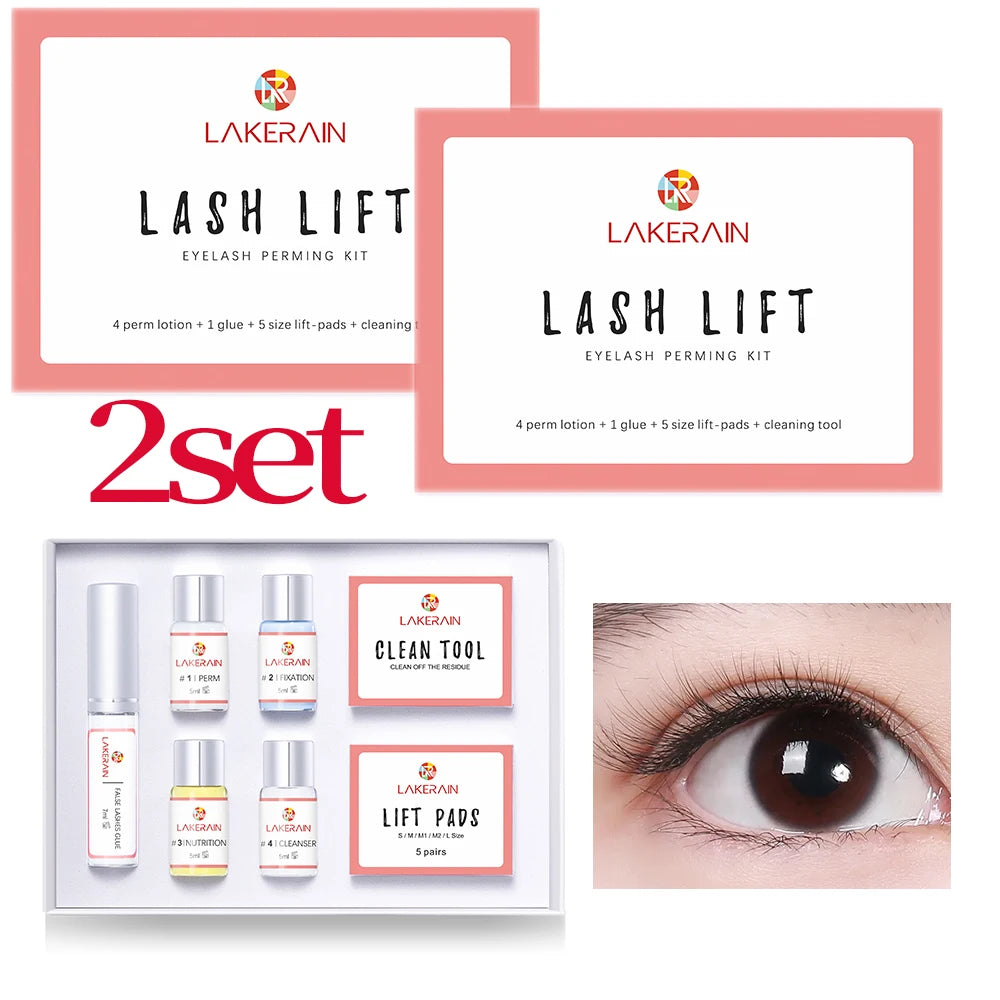New Lash Lift Kit Long Lasting Eyelash Lifting Perming Lotion Fixation Glue Curly Lasher Beauty Salon Home Use Pro Kit Peaceful Pleasures Health and Wellness 2set