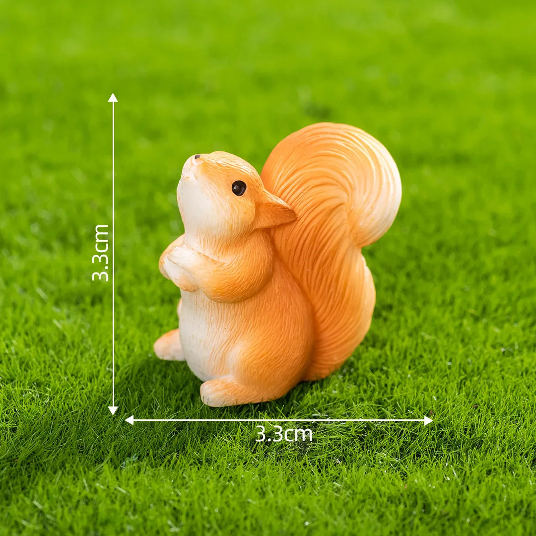 Squirrel Figurine Miniatures Pine Cones Cute Mini Animals Figurine Model for Desk Garden Decoration for Home Resin Diy Crafts Peaceful Pleasures Health and Wellness 07