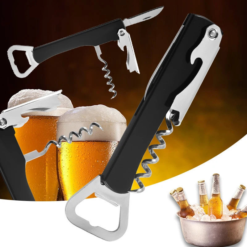 Plastic 4-in-1 Multi Functional Red Wine And Beer Bottle Opener Handy Kitchen Tool for Home And Bar Portable Beer Can Opener Win Peaceful Pleasures Health and Wellness