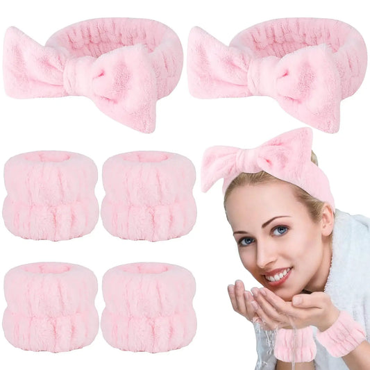 14PCS Spa Headband and Wristbands Set, Face Wash Headband Wrist Bands for Washing Face Makeup Skincare Hair Band Skin Care Acces Peaceful Pleasures Health and Wellness