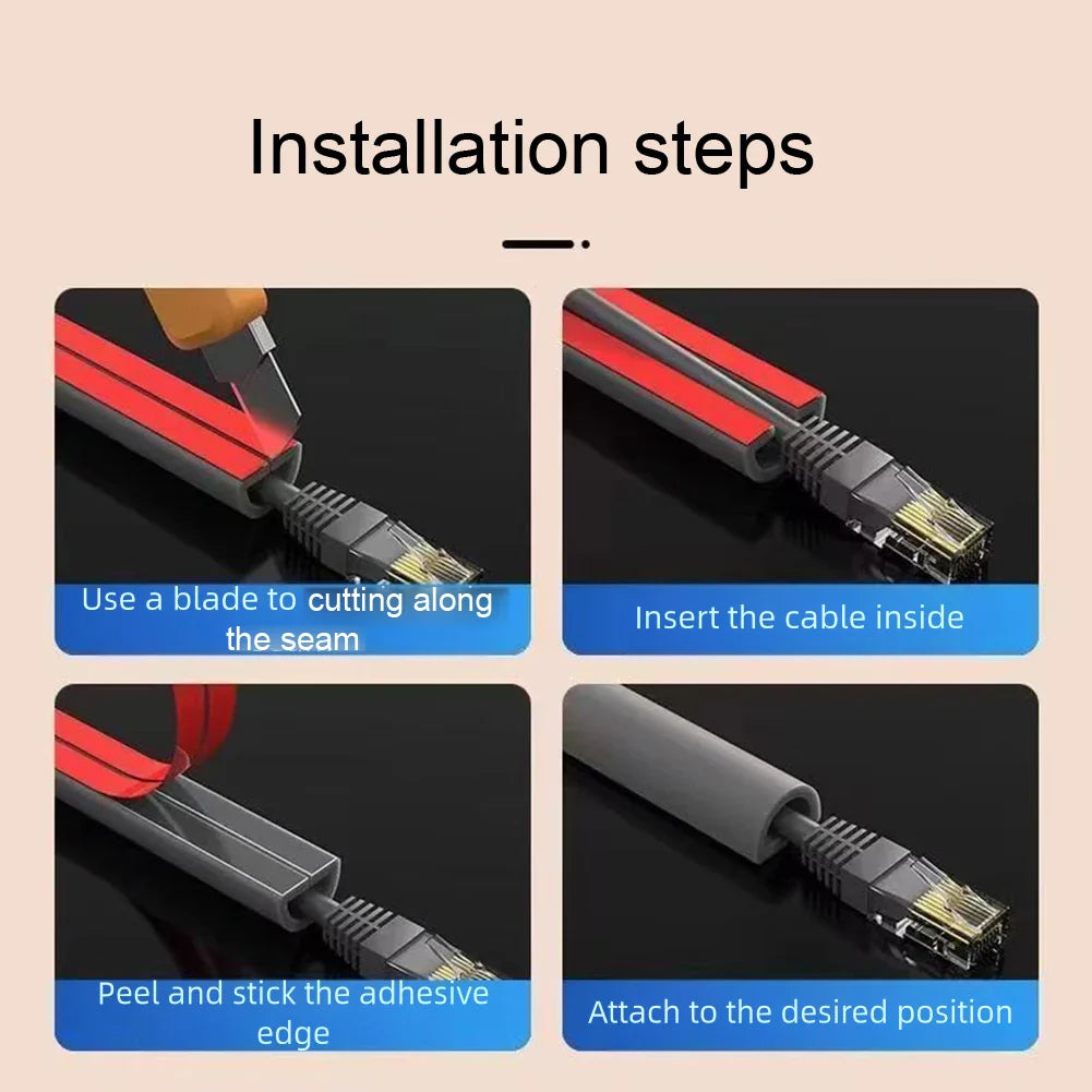 Self-Adhesive Floor Cord Cover – PVC Wire Hider & Cable Manager