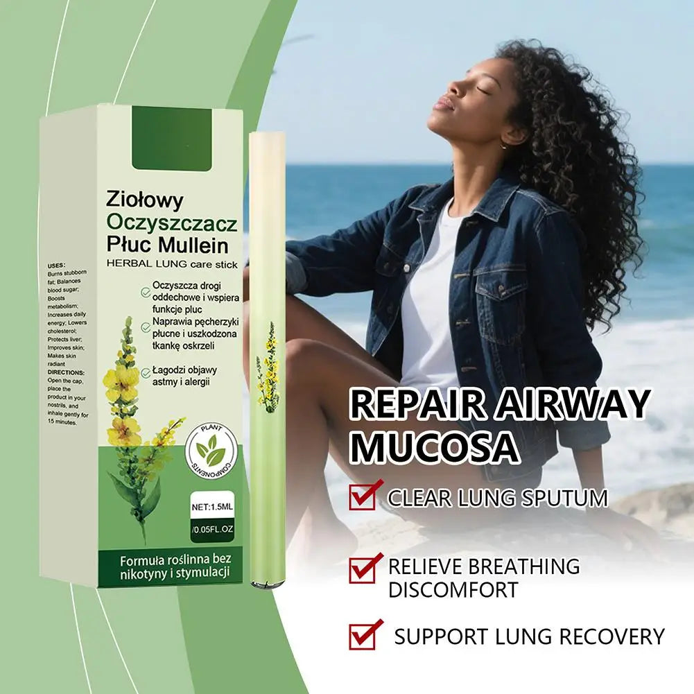 Herbal Diffuser Pen with Extracts of Mullein Mints Rosemary Natural for Lung Cleansing Clear Breathing Improvement Peaceful Pleasures Health and Wellness