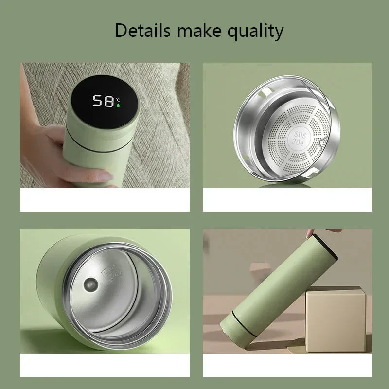 500ml 316 Steel Smart Thermos Cup | Temp Display & Separator