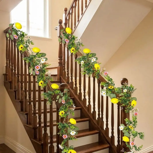 Artificial Lemon Vine Branch 200CM – Realistic Silk Faux Decor Artificial Floral Vine Peaceful Pleasures Health and Wellness