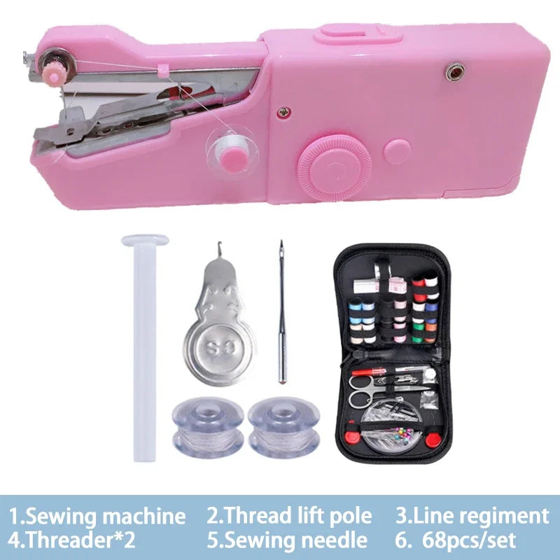 Industrial Sewing Machine Rope-free Manual Diy Arts Garden Portable Domestic Sewing Machine Presser Foot Crafts Build Supplies Peaceful Pleasures Health and Wellness Pink C