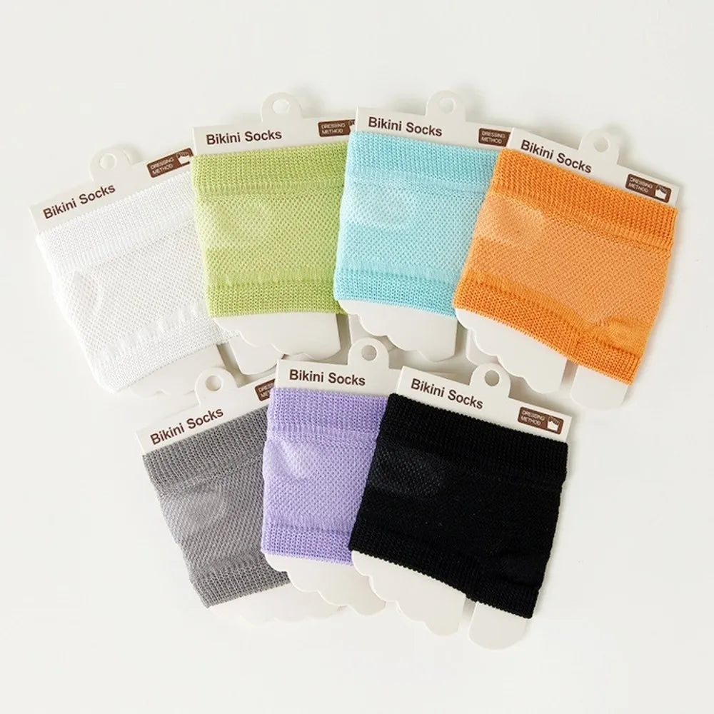 Breathable Mesh Half Socks – Arch Support & Anti-Slip Toe Socks