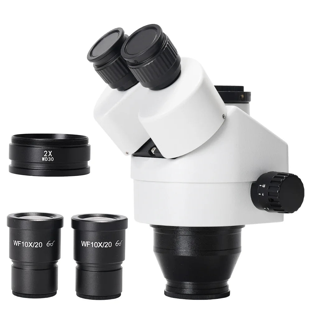 7-45X White Three Eye Binocular Microscope Lens Head Continuously Variable Magnification Peaceful Pleasures Health and Wellness