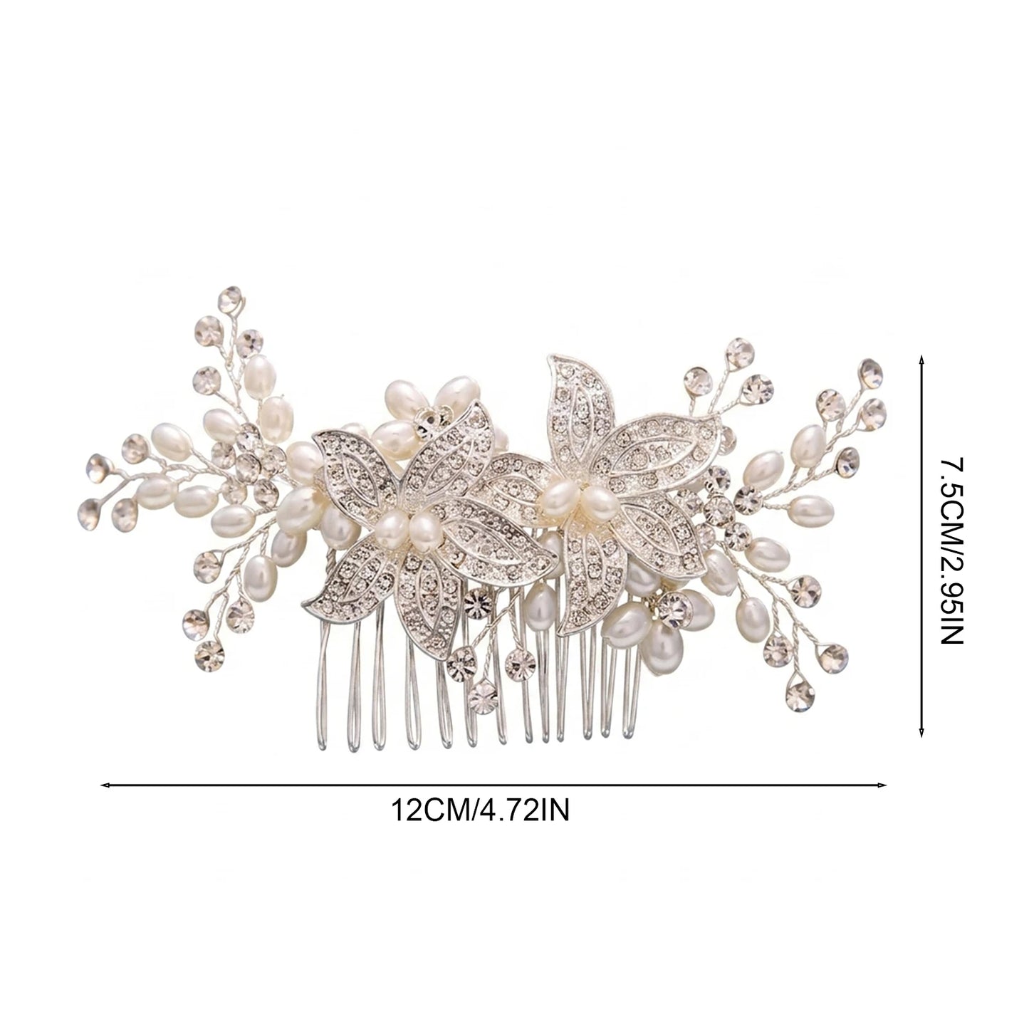 Pearl Rhinestone Alloy Hair Comb For Women Wedding Bridal Hair Accessories Peaceful Pleasures Health and Wellness