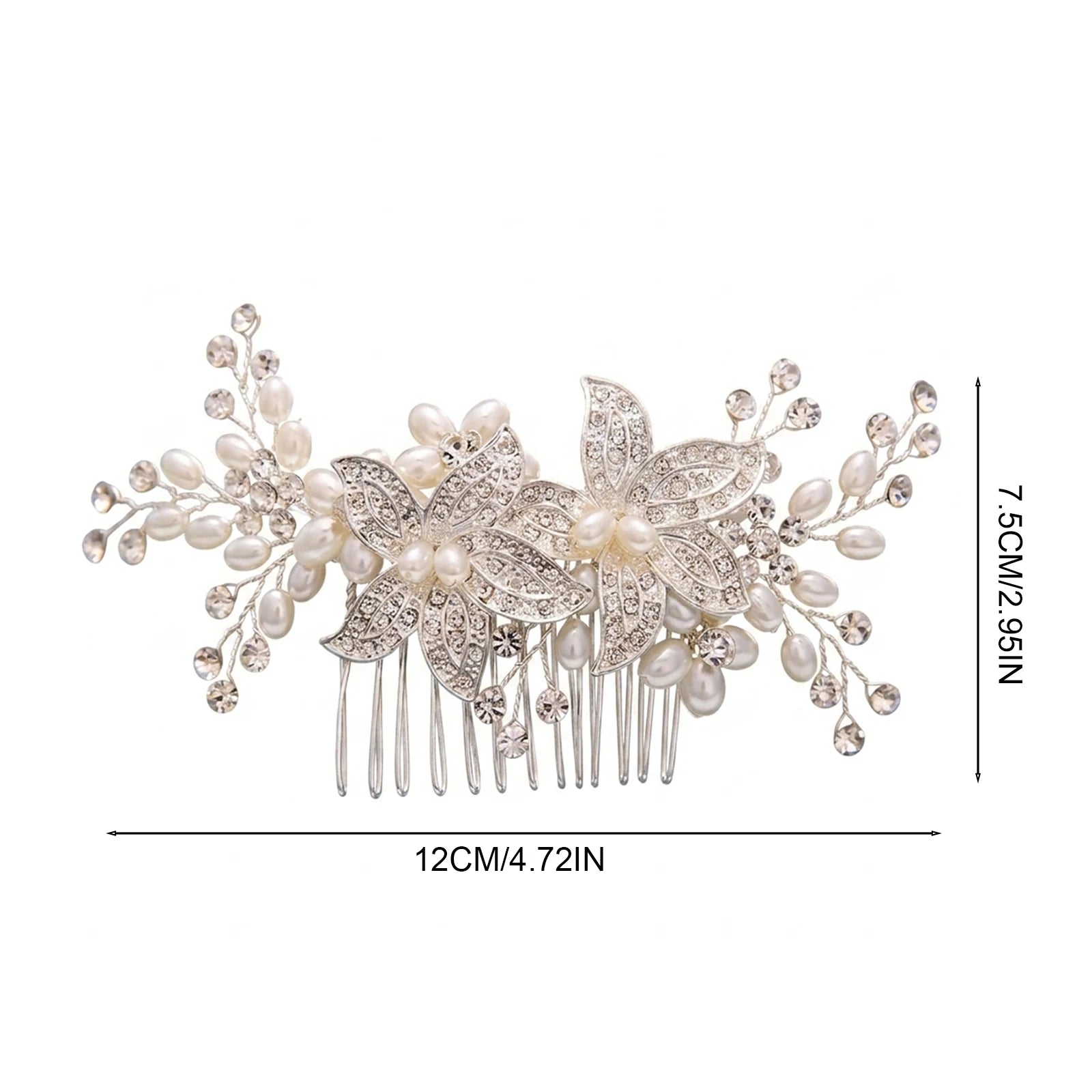 Pearl Rhinestone Alloy Hair Comb For Women Wedding Bridal Hair Accessories Peaceful Pleasures Health and Wellness
