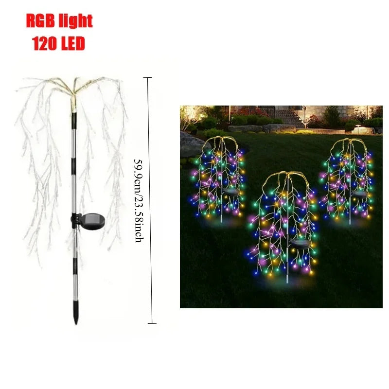Solar Firework LED Garden Stake Lights | 120 LED Copper Wire