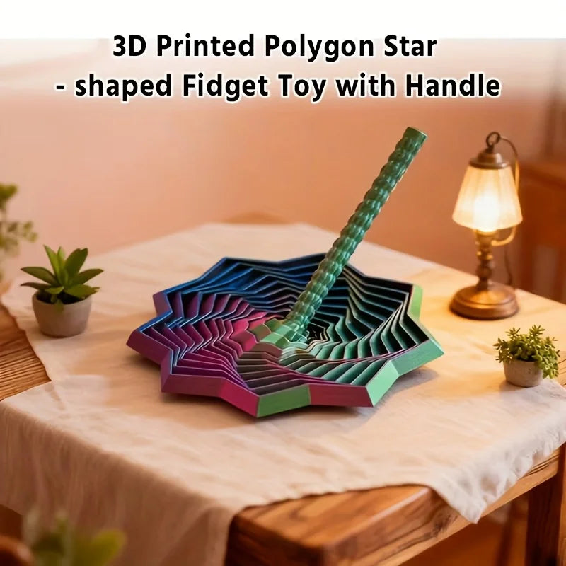 Expand your senses: Relaxing Star Shape 3D Printed Novelty Gyroscope, Finger Toy, Desk Decoration, Eight-sided Handle Fun Adult Peaceful Pleasures Health and Wellness