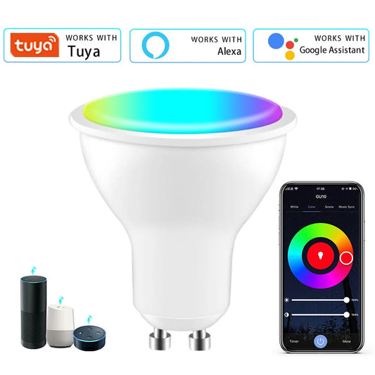 220V 110V 5W 7W 9W Tuya Smart WiFi GU10 LED Bulb GU10 Spotlight Alexa Lamp Smart Life App Google Assistant Alice Voice Control Peaceful Pleasures Health and Wellness
