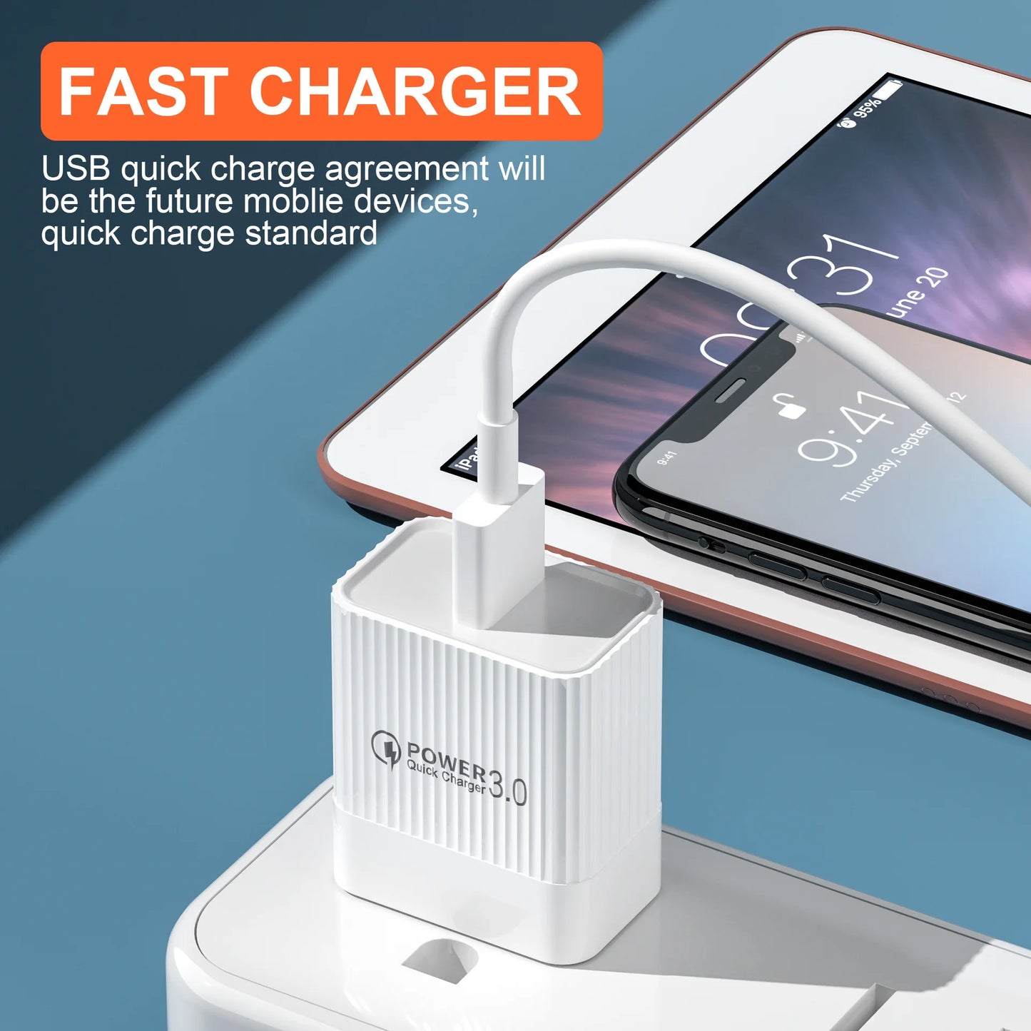20W QC 3.0 Fast USB Wall Charger – EU/US Plug | All Phones