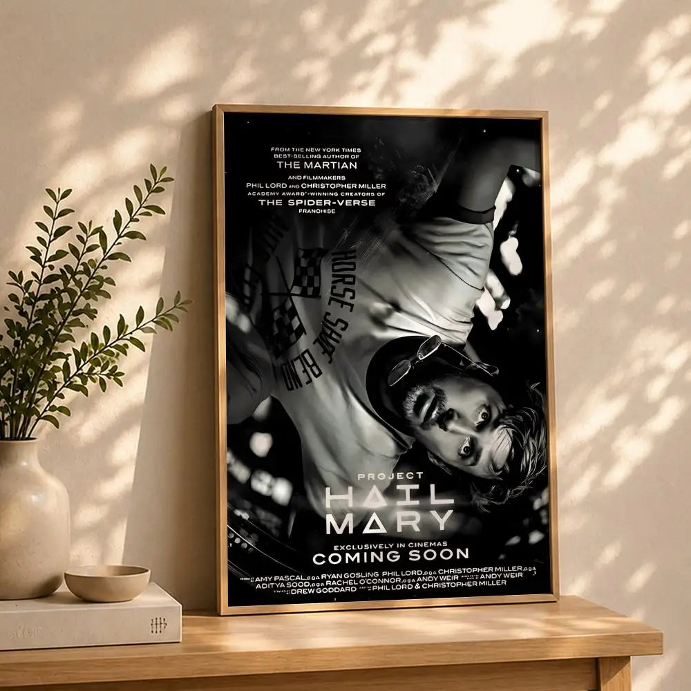 Movie-Project Hail Mary Poster HD Self Adhesive Waterproof Wall Art Ideal for Home Office Dorm Bedroom Great Gift Peaceful Pleasures Health and Wellness