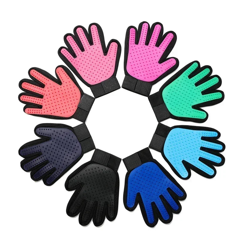 Silicone Pet Grooming Glove – Cat & Dog Hair Removal Brush