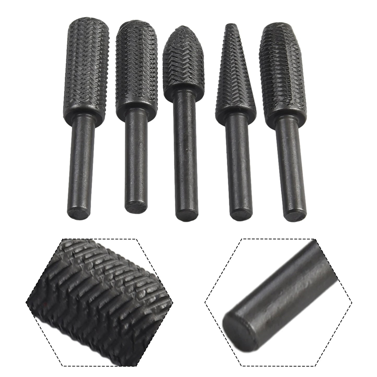 Complete Models Double Cut Rotary Rasp File Shank Hard Steel