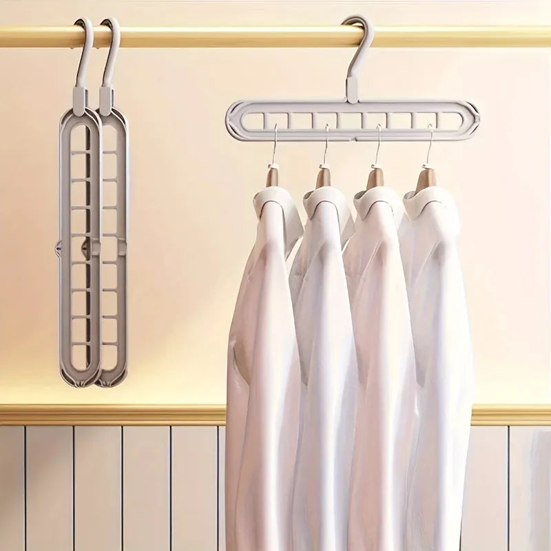 3pcs, Plastic 9-Hole Foldable Hangers, Heavy Duty Space Saving Clothes Organizer Hangers, For Room, Closet, Wardrobe, Home & Dor Peaceful Pleasures Health and Wellness