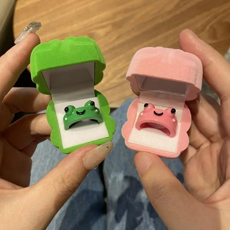 Cute Cartoon Frog Shaped Ring Couple Valentine's Day Animal
