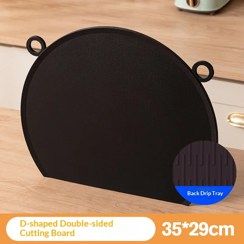 New Non-Slip Dura Kitchen Tpu Cutting Board, Round Flexible Bendable Design, Dishwasher Safe, Ideal for Kitchen & Restaurant Use Peaceful Pleasures Health and Wellness Black