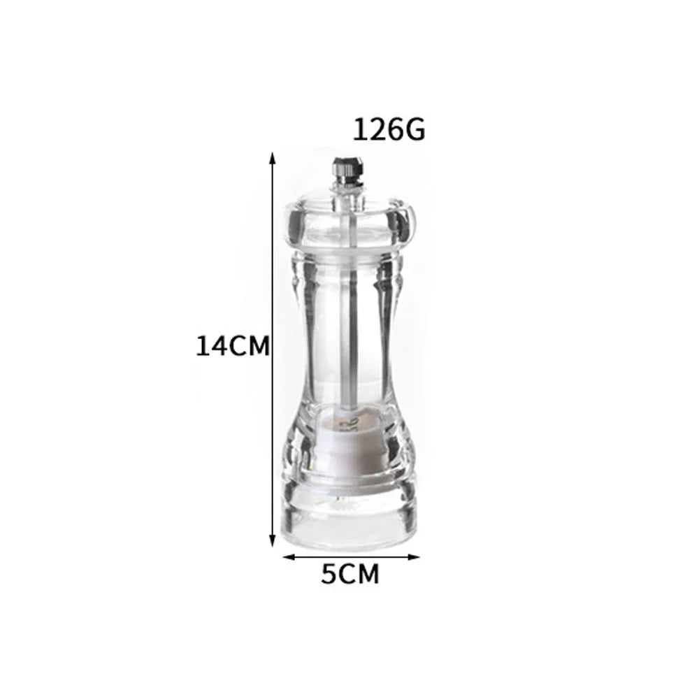 New Acrylic Grinder Transparent Pepper Grinder Manual Pepper Grinder Ceramic Core Multi Purpose Seasoning Bottle Kitchen Tools Peaceful Pleasures Health and Wellness 5 inch