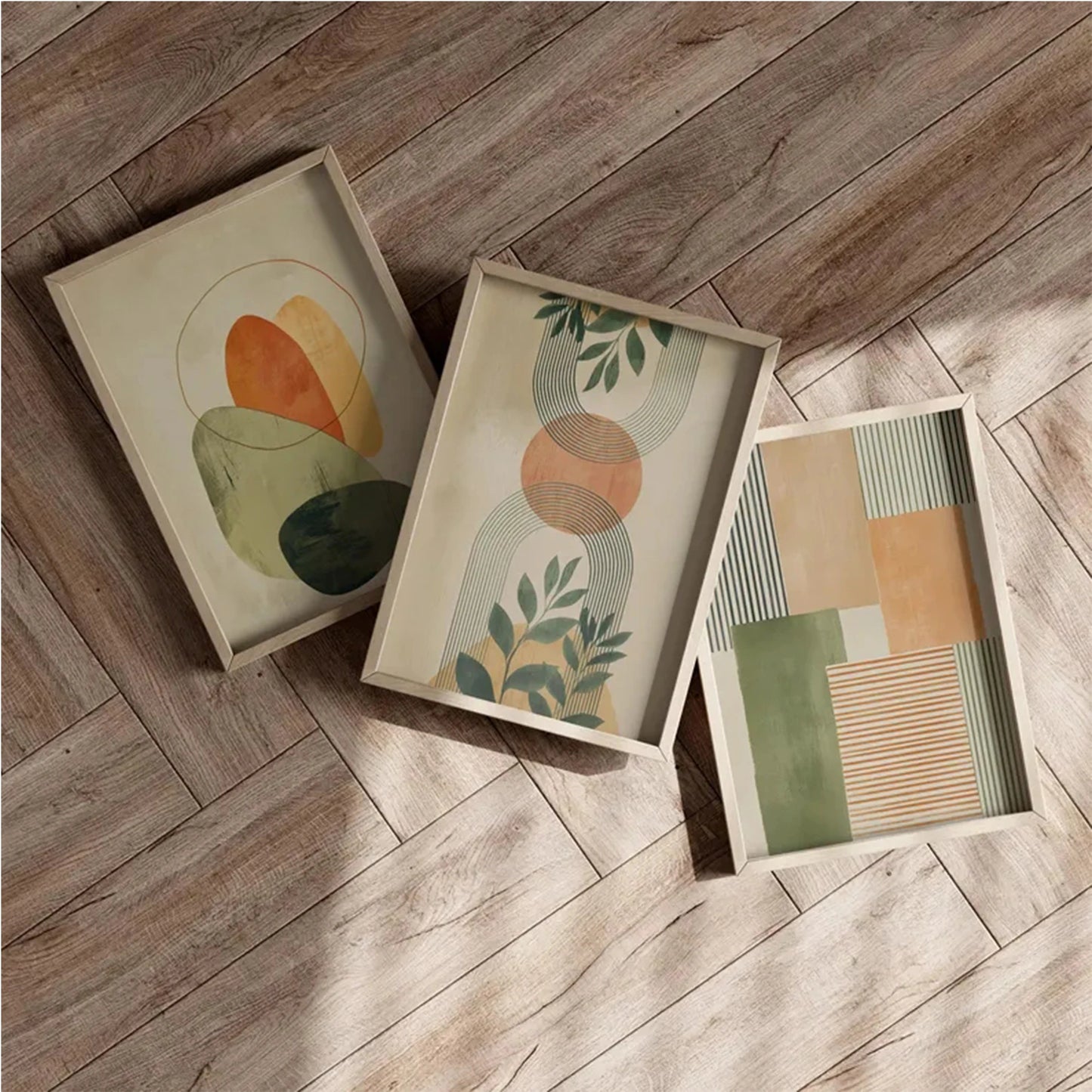 3-Piece Boho Botanical Canvas Wall Art | Tropical Home Decor