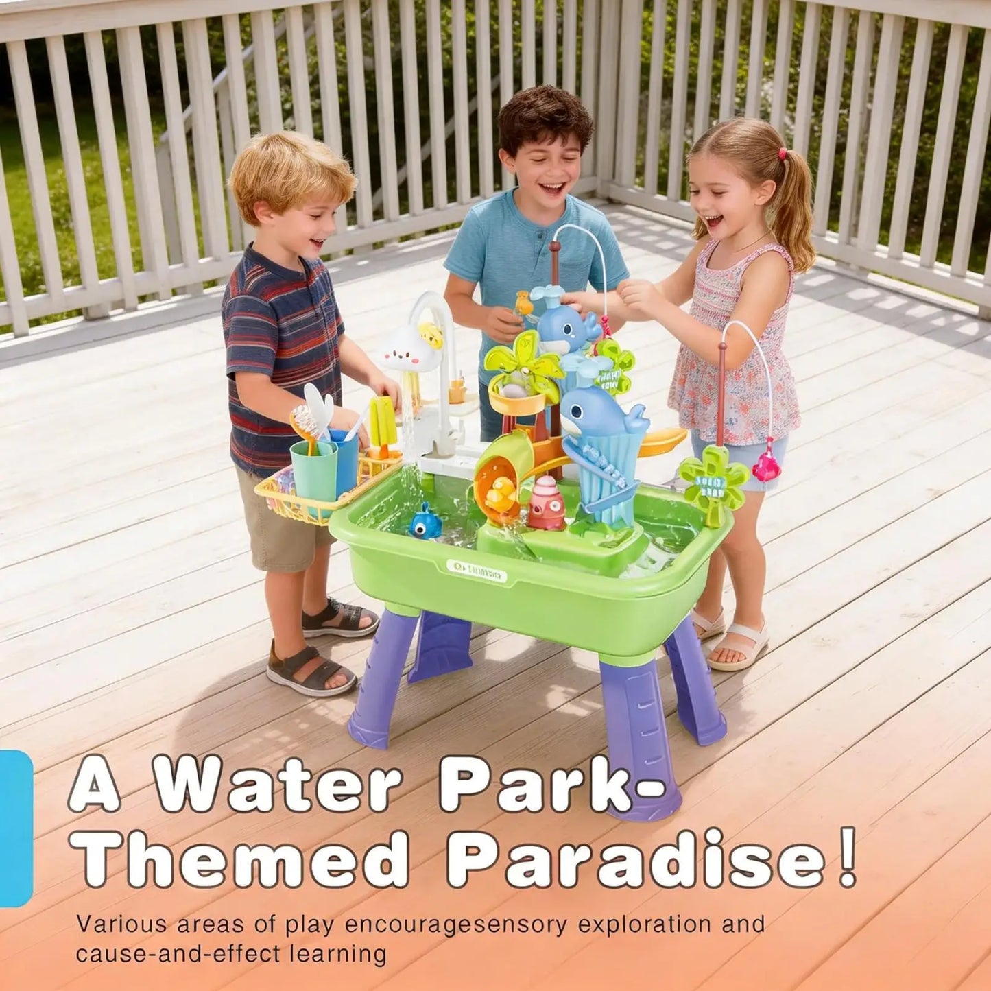 Kids Electric Water Play Kitchen Sink Toy – 4-in-1 Set
