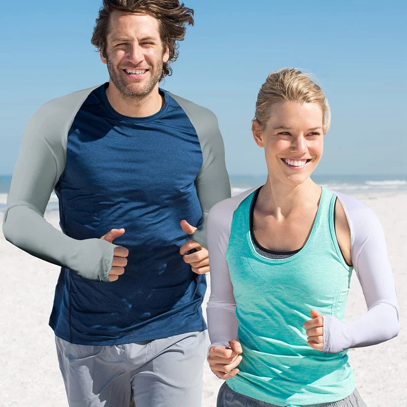 Cooling Shawl Arm Sleeves Sun Protection for Women Men with Finger Hole for Golfing, Driving, Riding, Fishing Peaceful Pleasures Health and Wellness