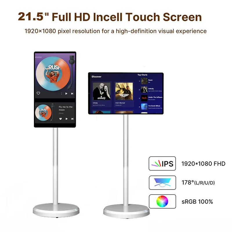 OFD 21.5" Portable Smart TV Android 13 Touch Screen Display