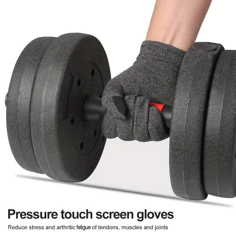 1Pair Unisex Compression Arthritis Gloves, Touch Screen Full Finger Gloves, Compression Gloves, For Therapy, Rehabilitation Peaceful Pleasures Health and Wellness