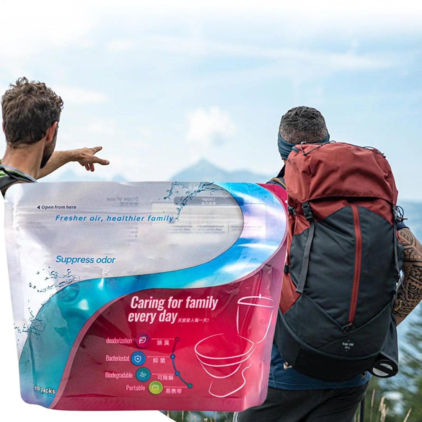 Portable Toilet Powder – Urine Solidifier & Deodorizer 30 Pack Portable Toilet Powder Peaceful Pleasures Health and Wellness