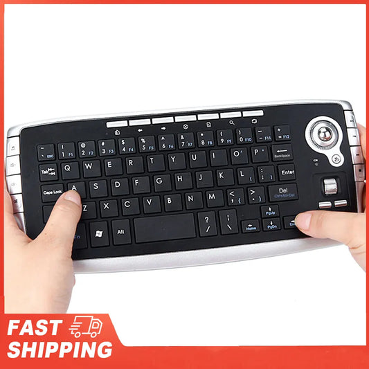E30 2 4GHz Wireless Keyboard Trackball Mouse Scroll Wheel Remote Peaceful Pleasures Health and Wellness