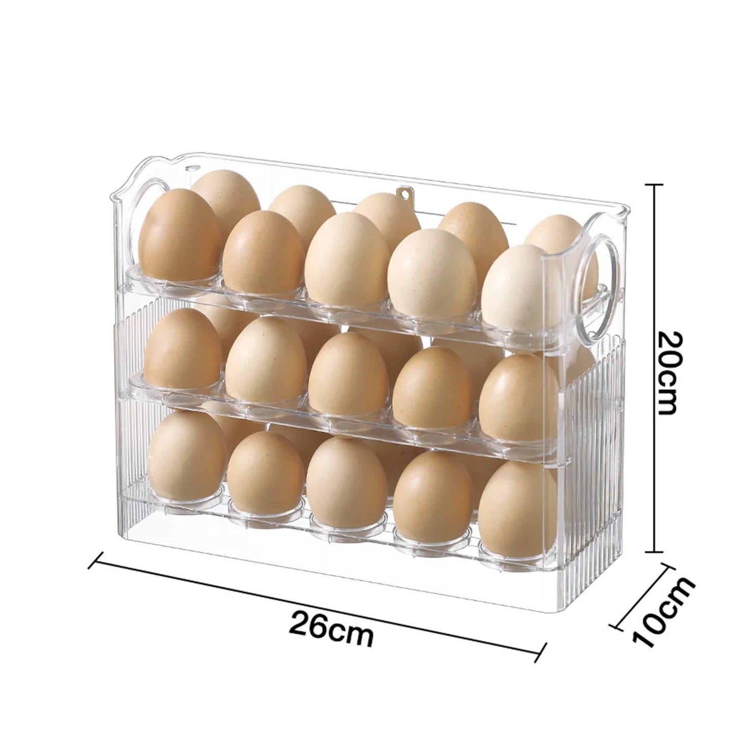 1Pcs New High-capacity multilayer egg storage box Refrigerator Side Door Egg Holder Save space Kitchen specific storage egg tray Peaceful Pleasures Health and Wellness transparent
