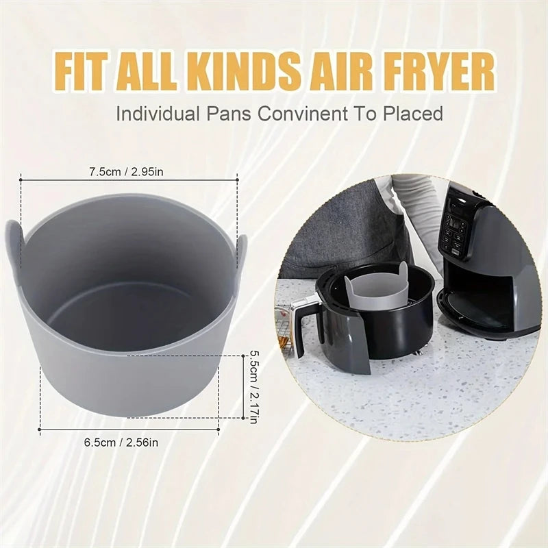 4pcs Air Fryer Silicone Egg Poacher Cups Silicone Egg Cooker Mold Baking Custard Tart Pie Cake Desserts Maker Silicone Basket Peaceful Pleasures Health and Wellness