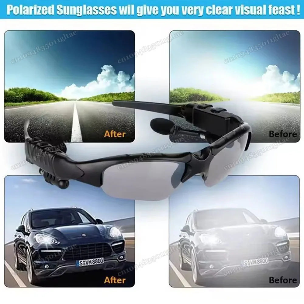 Smart Glasses Stereo Earphones Wireless Headset with Mic Glasses Sunglasses for Driving Cycling Sports Noise Reduction Headphon Peaceful Pleasures Health and Wellness