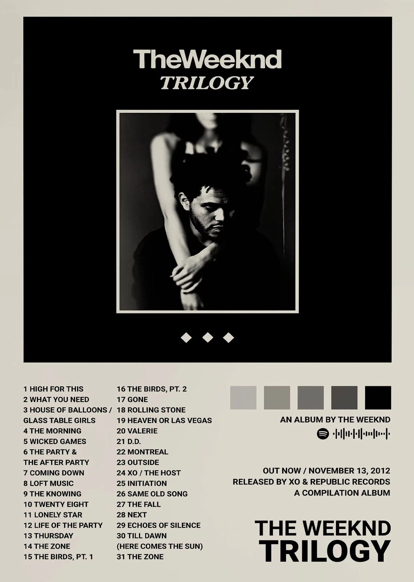 Music Album Star The Weeknd Hip Hop Posters Prints Canvas Painting Singer Wall Art Picture for Living Room Home Decoration Gift Peaceful Pleasures Health and Wellness DM8-6 50x70cm Unframed