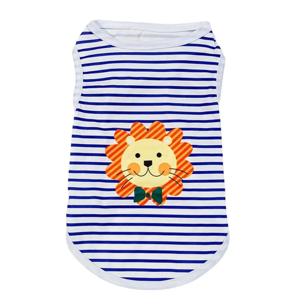 Cute Summer Puppy Sleeveless Vest Cartoon Soft Small Dogs Pullovers Casual Breathable Kitten T-shirts for Small Medium Dog Peaceful Pleasures Health and Wellness