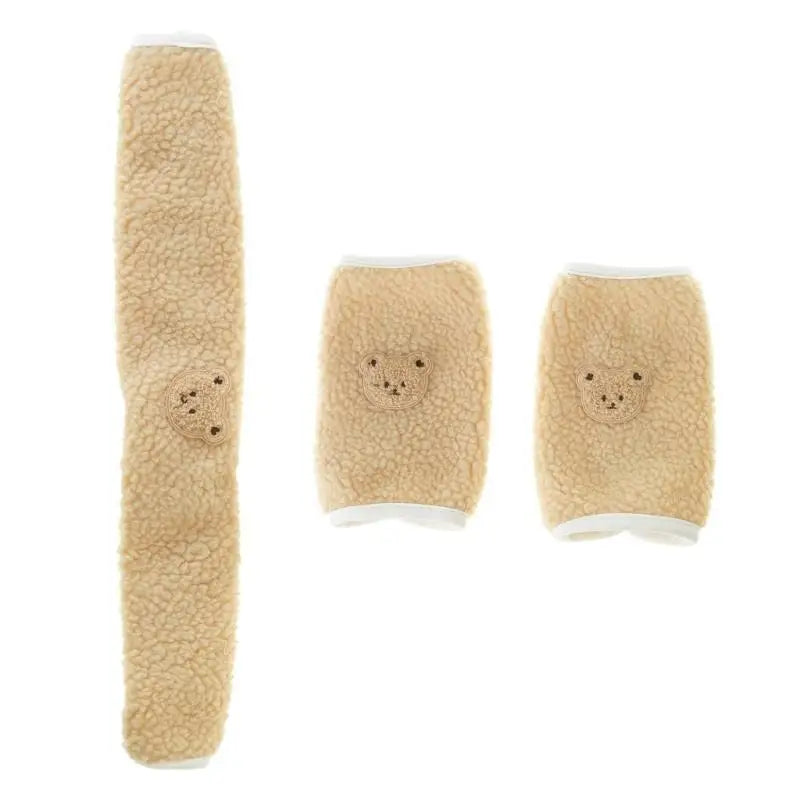 Baby Stroller Armrest & Shoulder Strap Cover Set – 3-Piece Plush