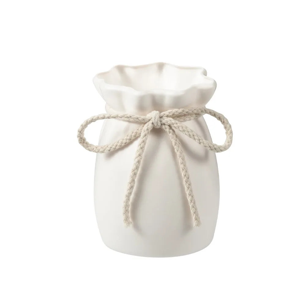 Nordic Bow Design Plastic Flower Vase | Modern Desktop Décor