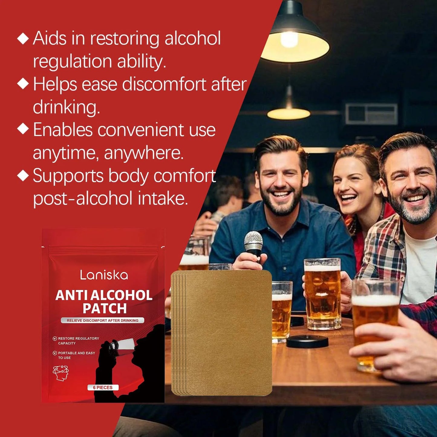 Anti Alcohol Patch Relief Alcohol Addiction Hangover Treatment Protect Liver Reduce Post-Drinking Discomfort Quit Drinking Patch Peaceful Pleasures Health and Wellness