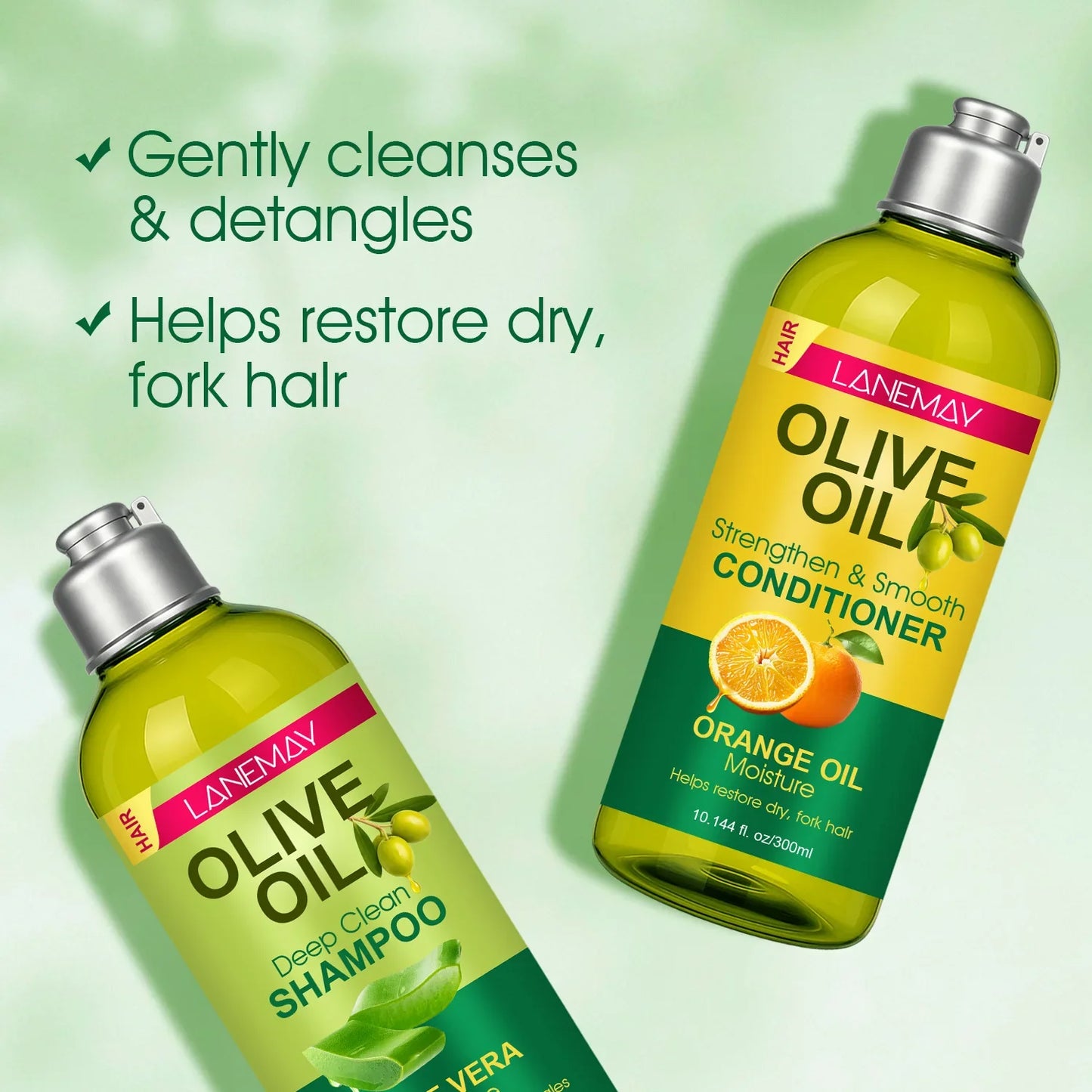 Olive Oil Shampoo & Conditioner Set | Aloe Vera & Orange Oil