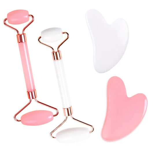 Gua Sha Facial Massage Set – Face Roller & Scraping Board Facial Massage Set Peaceful Pleasures Health and Wellness