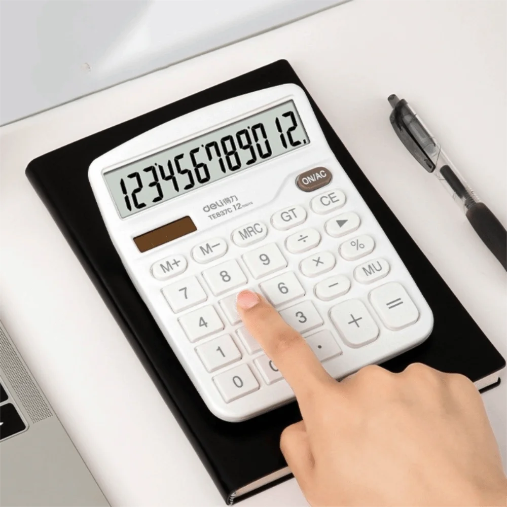 12-Digit Dual Power Calculator – Candy Color, Solar & Battery